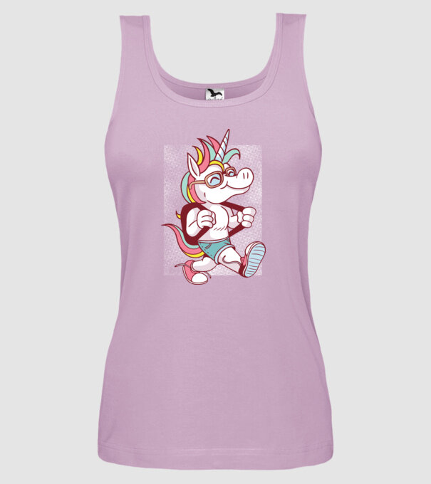 Unicorn școlar model liliachiu pe tricou