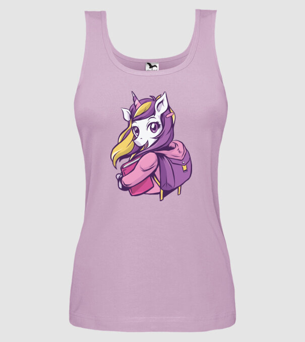 Școlăriță Unicorn model liliachiu pe tricou