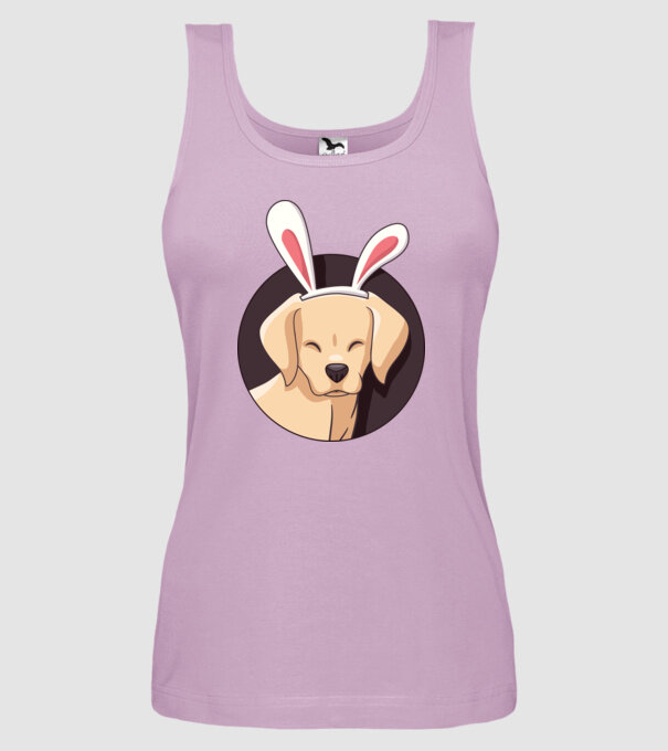 Iepuraș Labrador pentru Paște model liliachiu pe tricou