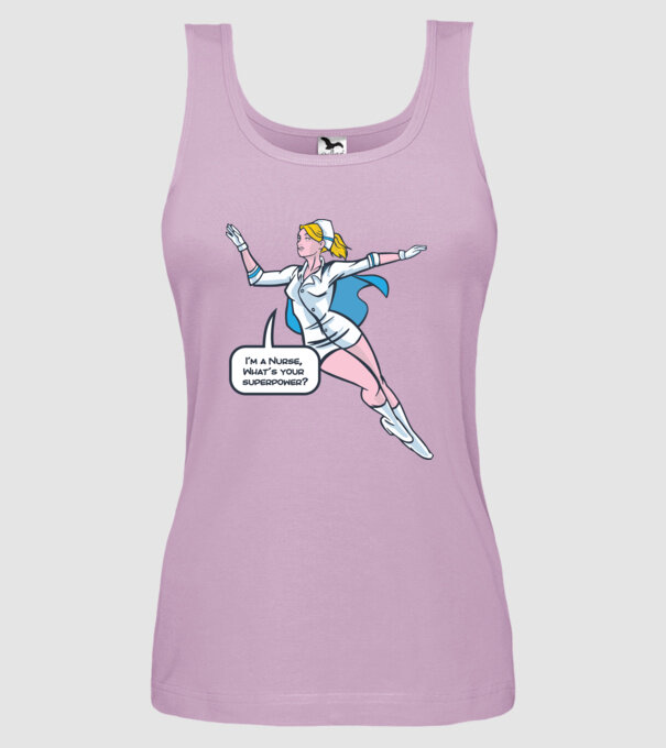 Sunt asistentă medicală, care este superputerea ta? model liliachiu pe tricou