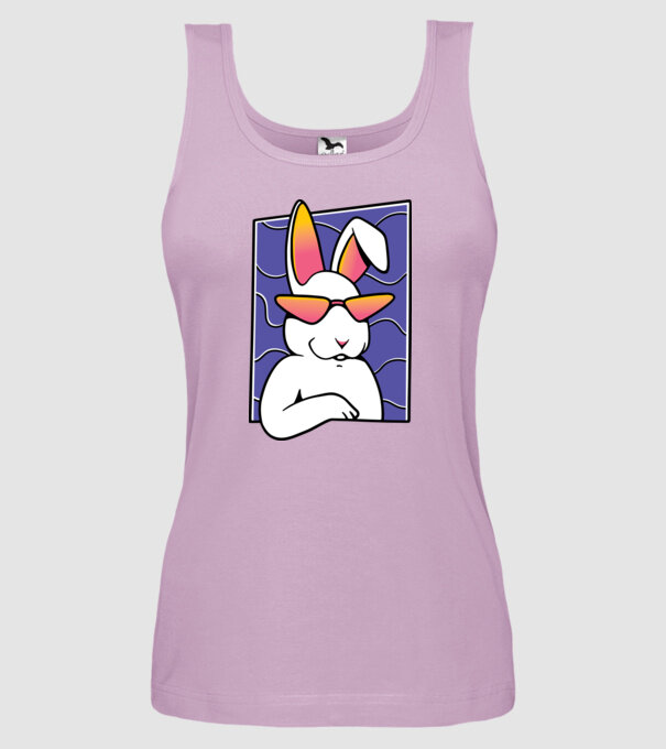 Iepuraș model liliachiu pe tricou