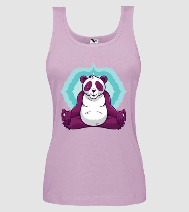 Panda Meditație model liliachiu pe tricou