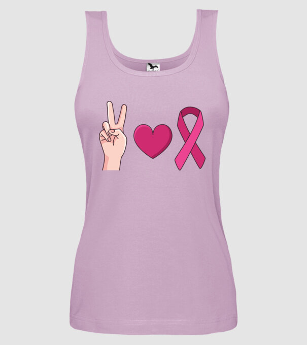Peace Love lupta împotriva cancerului de sân model liliachiu pe tricou