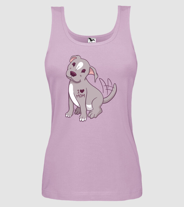 Pitbull - I Love Mom model liliachiu pe tricou