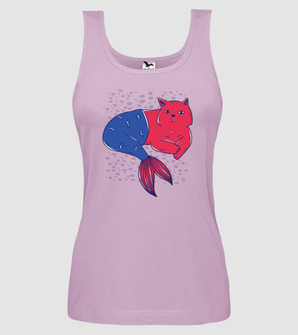 Pisică Sirenă model liliachiu pe tricou