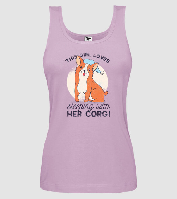 This Girl Loves sleeping with her Corgi model liliachiu pe tricou