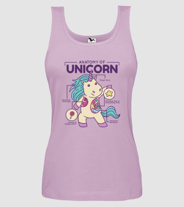 Unicorn Anatomie model liliachiu pe tricou