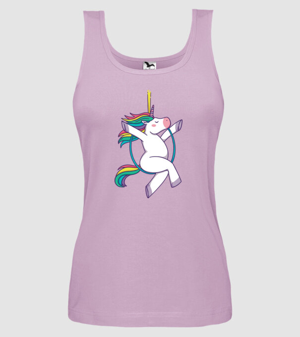 Unicorn pe cerc model liliachiu pe tricou