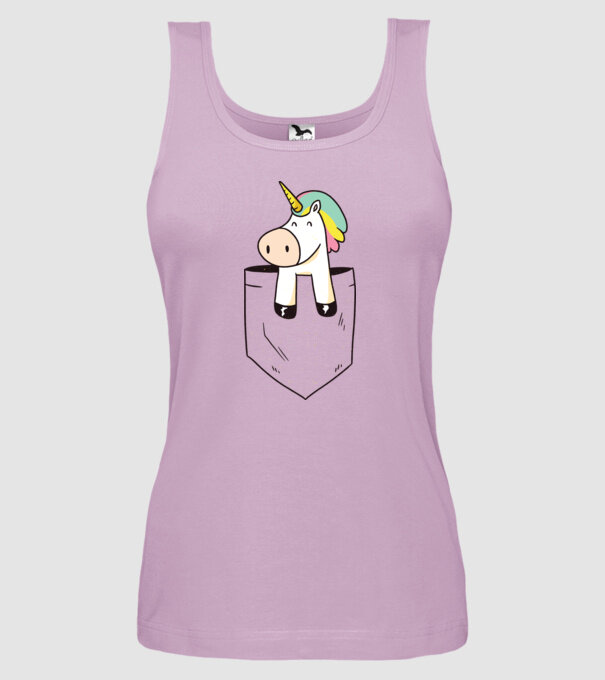 Unicorn Buzunar model liliachiu pe tricou