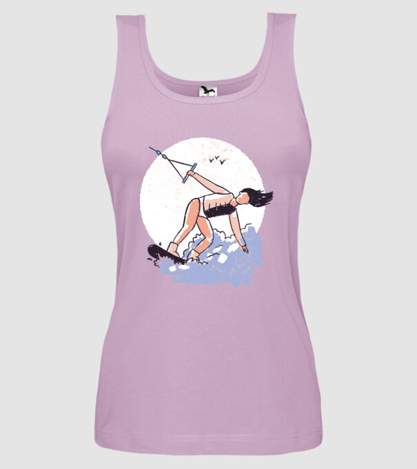 Fată cu Wakeboard model liliachiu pe tricou