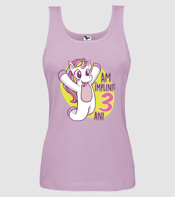 Am împlinit 3 ani model liliachiu pe tricou
