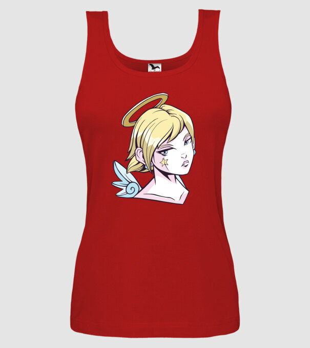 Anime Fată angelică model roșu pe tricou