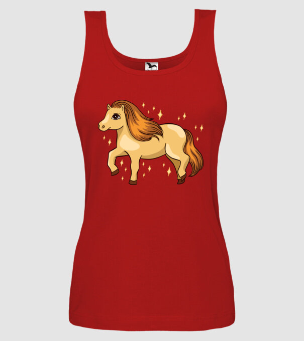 Ponei drăguț model roșu pe tricou