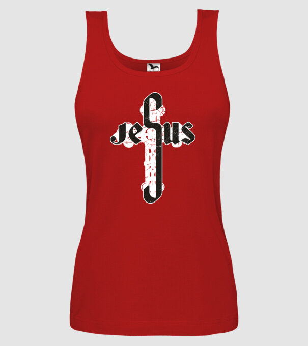 Iisus Cruce model roșu pe tricou