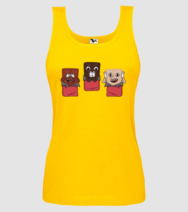 Trio de ciocolată model galben pe tricou