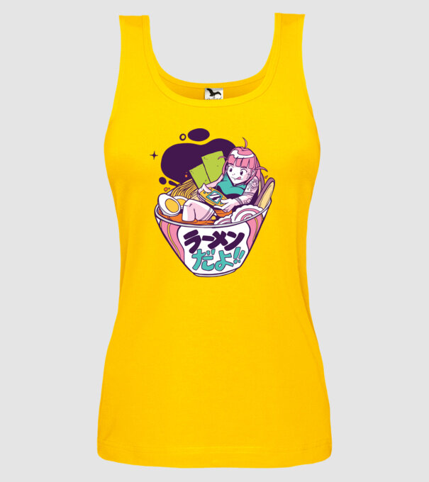Ramen Anime Gamer fată model galben pe tricou