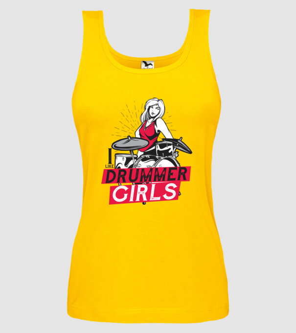 Îmi plac fetele bateriste model galben pe tricou