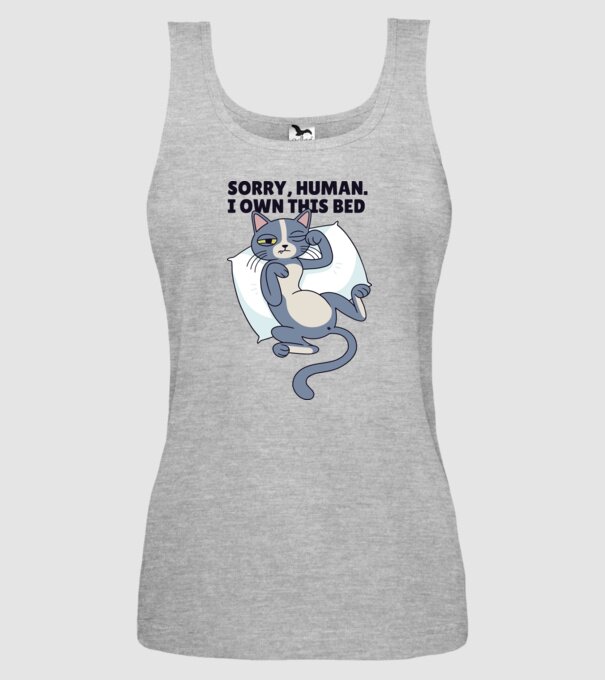 Pisică somnoroasă, Scuze, patul e al meu model gri pe tricou