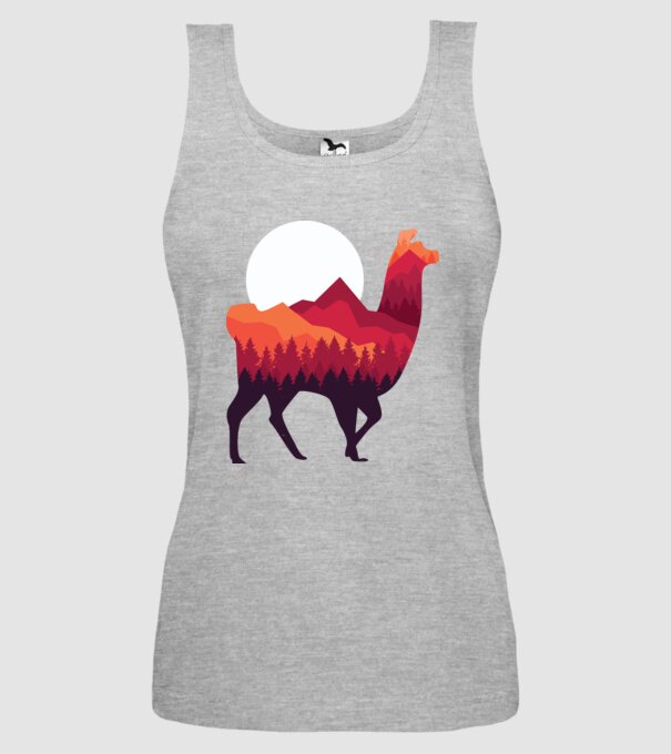 Pădure Alpaca model gri pe tricou