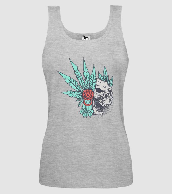 Ancient Skull model gri pe tricou