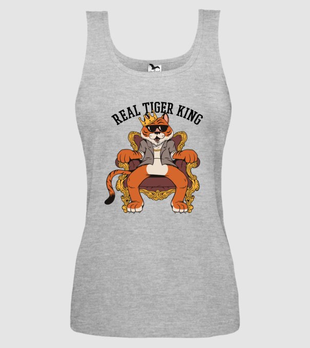 Adevăratul Rege Tigru model gri pe tricou