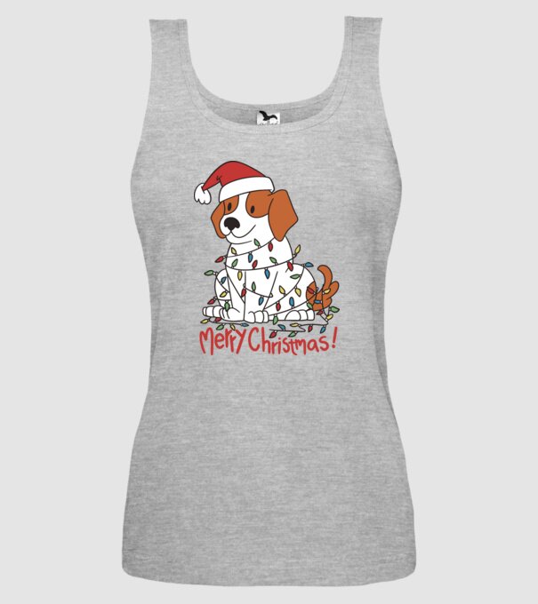 Beagle Crăciun Fericit! model gri pe tricou