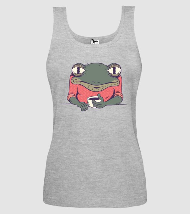 Broască Cafea model gri pe tricou