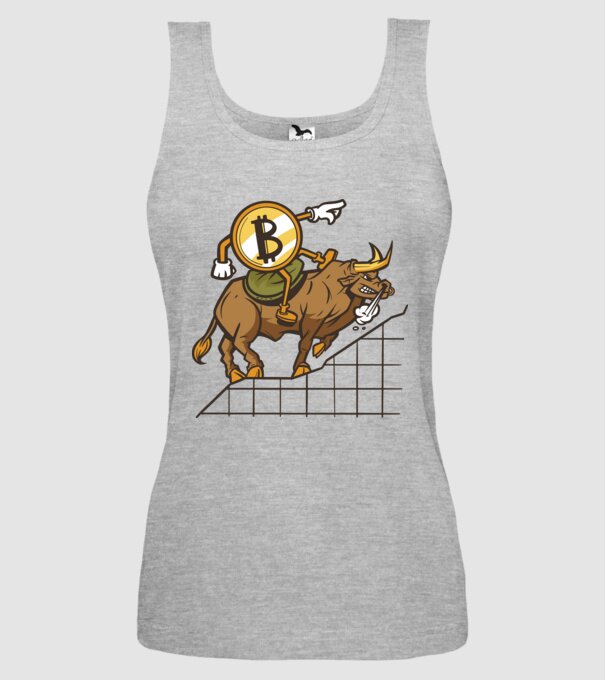 Taur Bitcoin model gri pe tricou