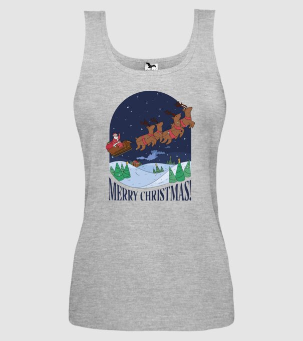 Crăciun Fericit Moș Crăciun cu reni model gri pe tricou