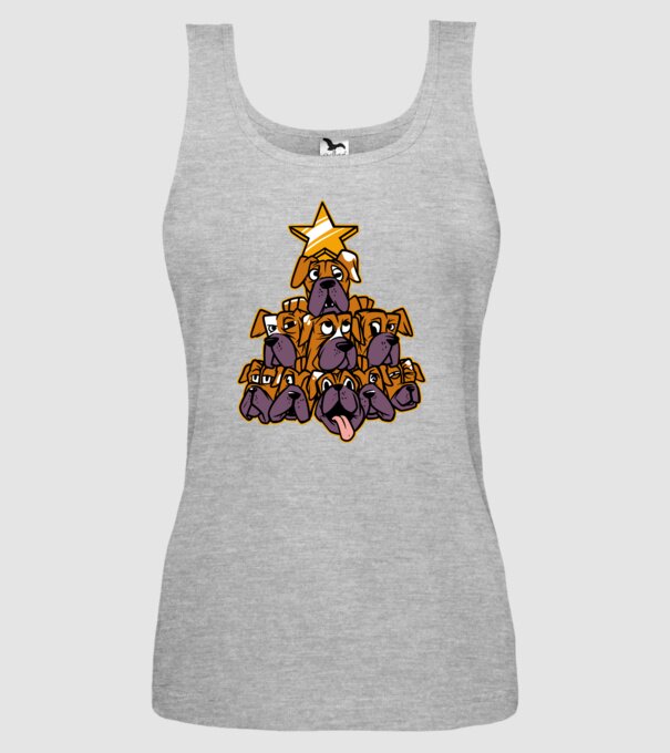 Pom de Crăciun Boxer model gri pe tricou