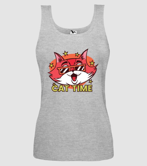 Cat Time Momentul pisicii model gri pe tricou