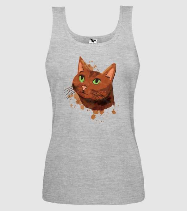 Cap pisică model gri pe tricou