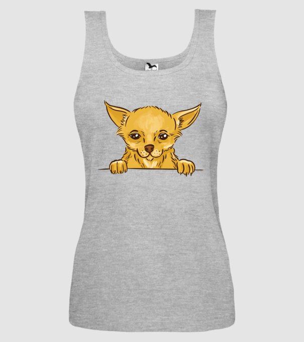 Cap de Chihuahua model gri pe tricou