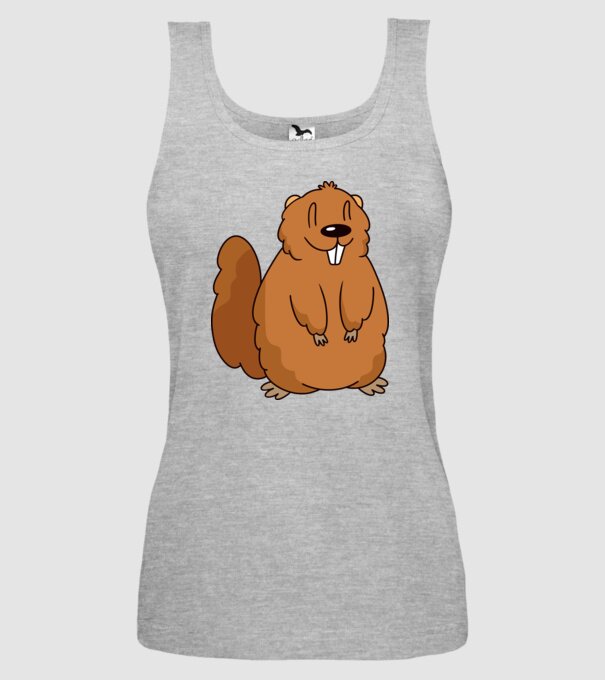 Marmotă drăguță model gri pe tricou