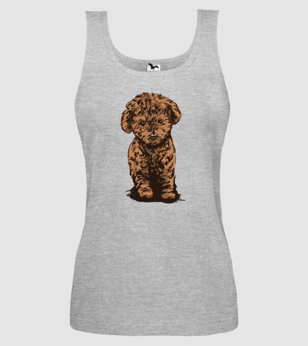 Pudel Drăguț model gri pe tricou