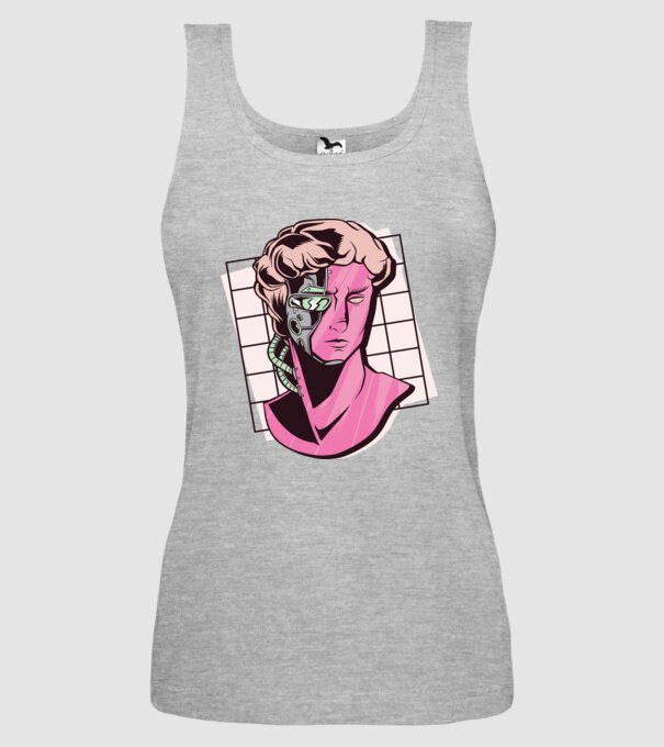 Statuie Cyborg model gri pe tricou