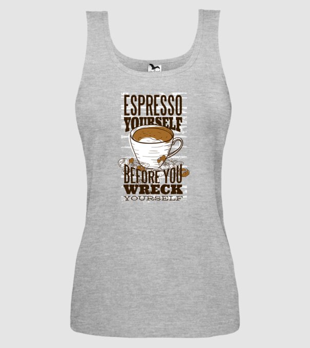 Espresso Yourself cu Cafea model gri pe tricou
