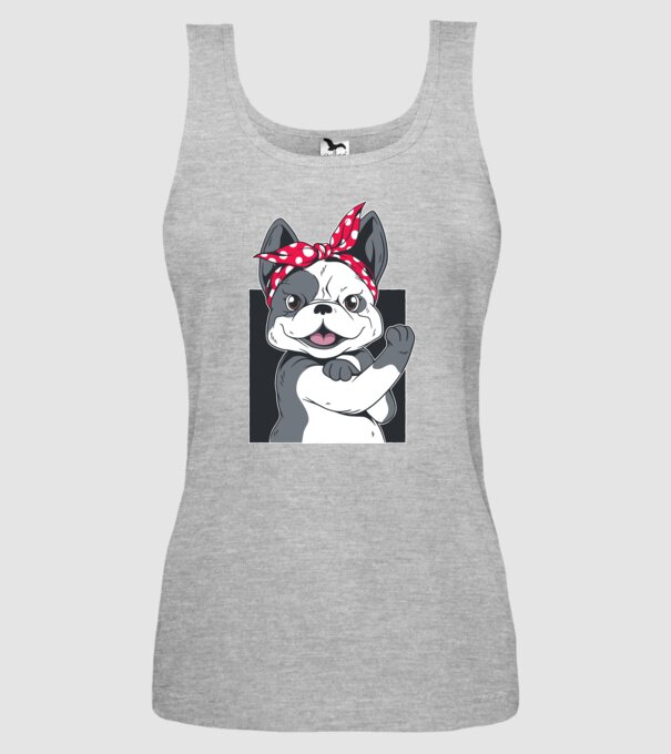 Bulldog Francez model gri pe tricou