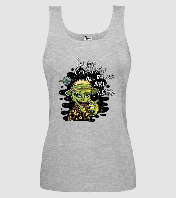 Alien drogat model gri pe tricou