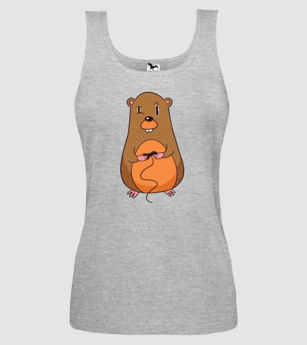 Hamster Gamer model gri pe tricou