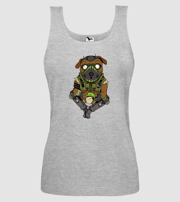 Mops Gamer model gri pe tricou