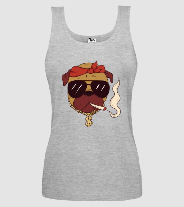 Rapper Gangster Mops model gri pe tricou