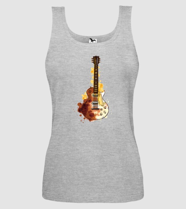 Chitara Pictură model gri pe tricou