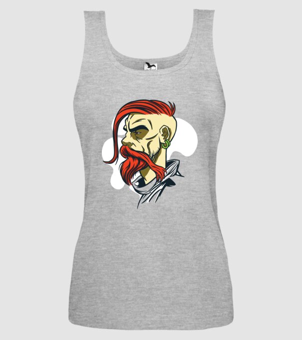 Barbă Hipster model gri pe tricou