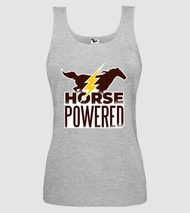 Horse Powered Cal-putere tricou călăreț model gri pe tricou