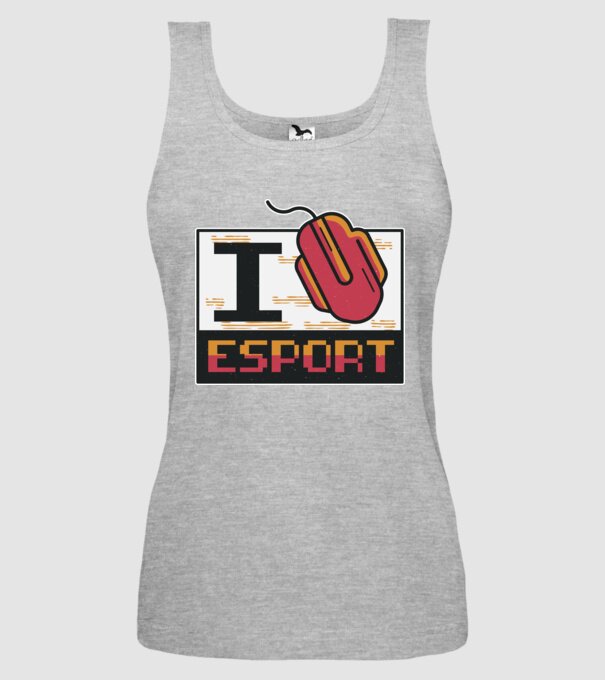 I love Esport model gri pe tricou