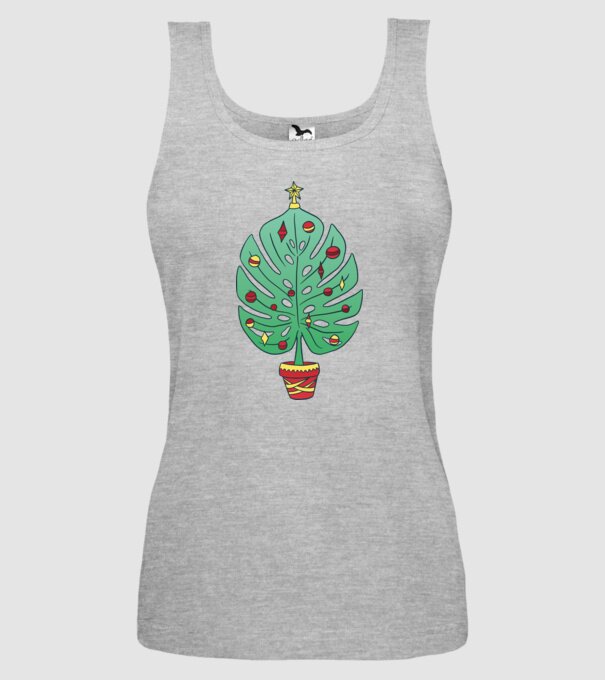 Palmier de Crăciun model gri pe tricou