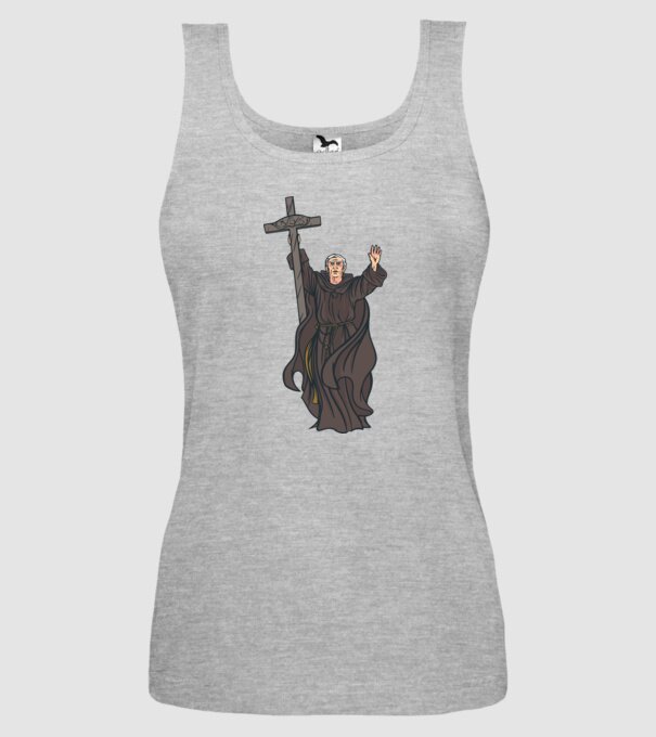 Călugăr creștin model gri pe tricou