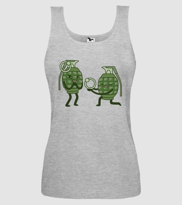 Grenadă de mână Cerere în căsătorie Dragoste model gri pe tricou