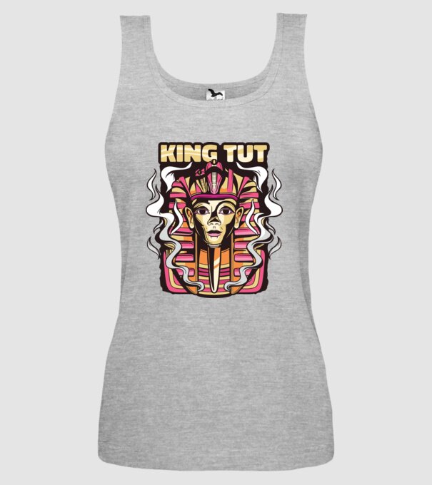 King Tut - Faraonul Tutankhamon model gri pe tricou
